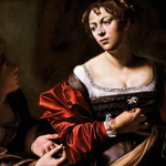 Caravaggio. Marta e Maria Maddalena, 1598 circa, olio e tempera su tela, (dettaglio)