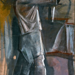 Mario Sironi. Il lavoratore, 1936, Olio e tempera su carta intelata, cm. 325 x 202. Roma, Collezione privata