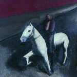 Mario Sironi. Il cavallo bianco e il molo, 1921, (part.), olio su tela, cm. 44 x 57. Collezione privata