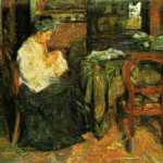 Mario Sironi. Interno con la madre che cuce, 1905 – 06. Collezione privata