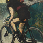 Mario Sironi. Il ciclista, 1916, olio su tela, cm. 96 x 71.  Fondazione Peggy Guggenheim, Venezia