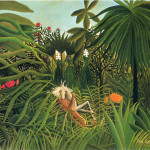 Henri Rousseau. Jaguar attacking a horse, 1910. Oil on canvas. cm. 116 x 90. Private collection