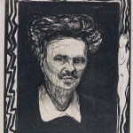 Edvard Munch.  Ritratto di August Strindberg, 1896, litografia