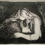 Edvard Munch. Vampiro II, 1895, litografia, carboncino, china, graffito