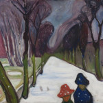 Edvard Munch. Tempo di neve nel viale, 1906. Olio su tela. cm. 80×100