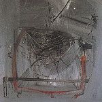 Nascenza, 1963, (part.), olio su tela, cm. 200×200