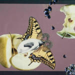 Aube Elleouet. Flagranti delizie, 1987 ca, collage su carta, fermaglio per capelli, cm. 56,5×75,5