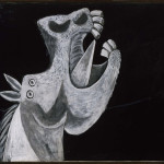 Pablo Picasso. Testa di cavallo. Schizzo per Guernica 2 maggio 1937, olio su tela, cm. 65 x 92. Collezione del Museo Reina Sofía, Madrid