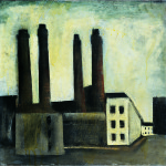 Mario Sironi. Paesaggio urbano, 1927, olio su carta intelata, cm. 52×54,5