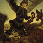 Piero-del-Pollaiolo-San-Michele-Arcangelo-e-il-drago-ante-1465-tempera-su-tela-cm-175-x-116-©Firenze-Museo-Stefano-Bardini