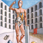 Giorgio-de-Chirico-Gladiatore.-nell-arena-1975