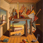 Giorgio-de-Chirico-Interno-metafisico-con-officina