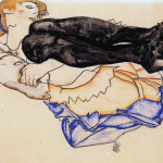 Egon Schiele. Woman with blue stockings, 1912